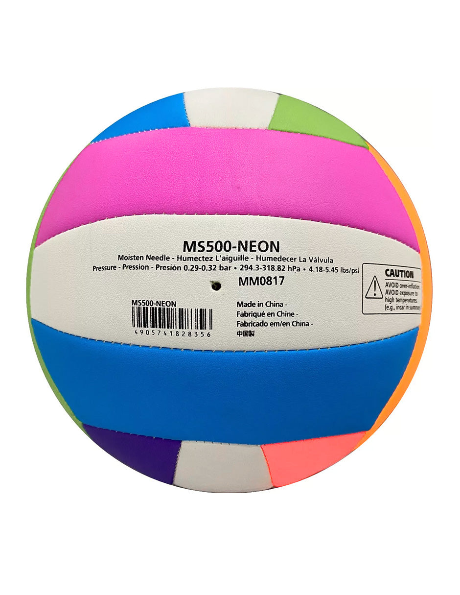 Balón De Voleibol Recreativo MS500-Neon PU Laminado Cosido A Maquina No 5 Molten