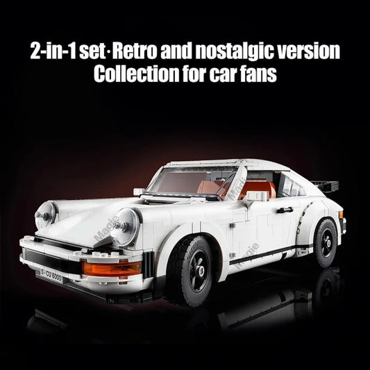 Porsche 911 Rsr Bloques Construccion Auto Deportivos Juego - Blanco Retro