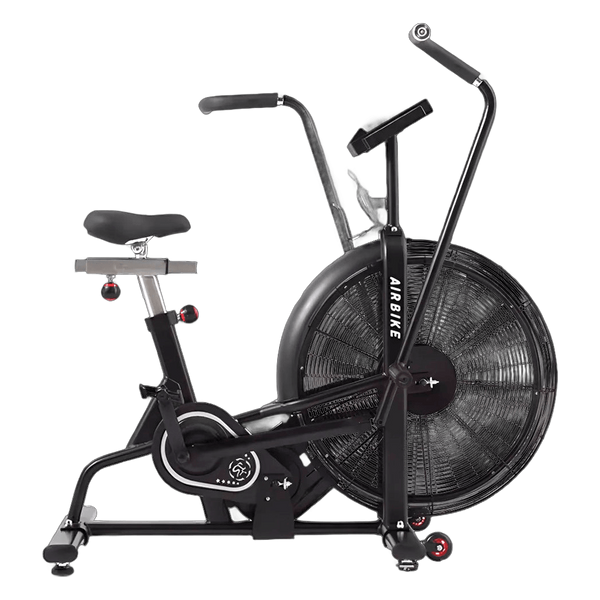 Bicicleta Estática de Aire (Air Bike) – Airo Biker para CrossFit y Entrenamiento Funcional de Cuerpo Completo – Resistencia Infinita por Ventilador, Ideal para Cardio HIIT y Gym en Casa – Negro