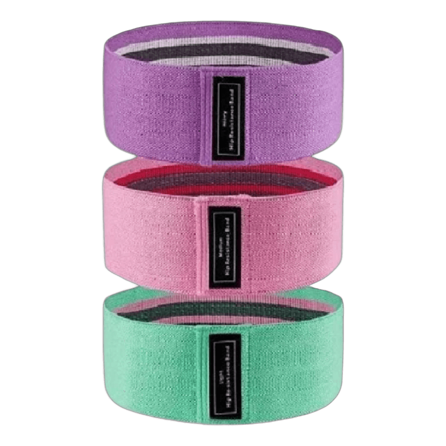 Set de 3 Bandas Elásticas de Tela RVT | Resistencia para Glúteos y Piernas