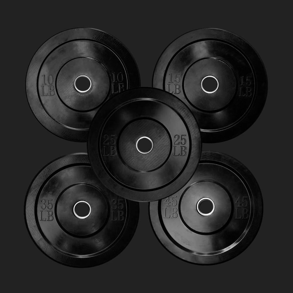 Set de Bumpers Rígidos Negros - Discos Olímpicos
