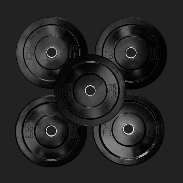 Set de Bumpers Rígidos Negros - Discos Olímpicos