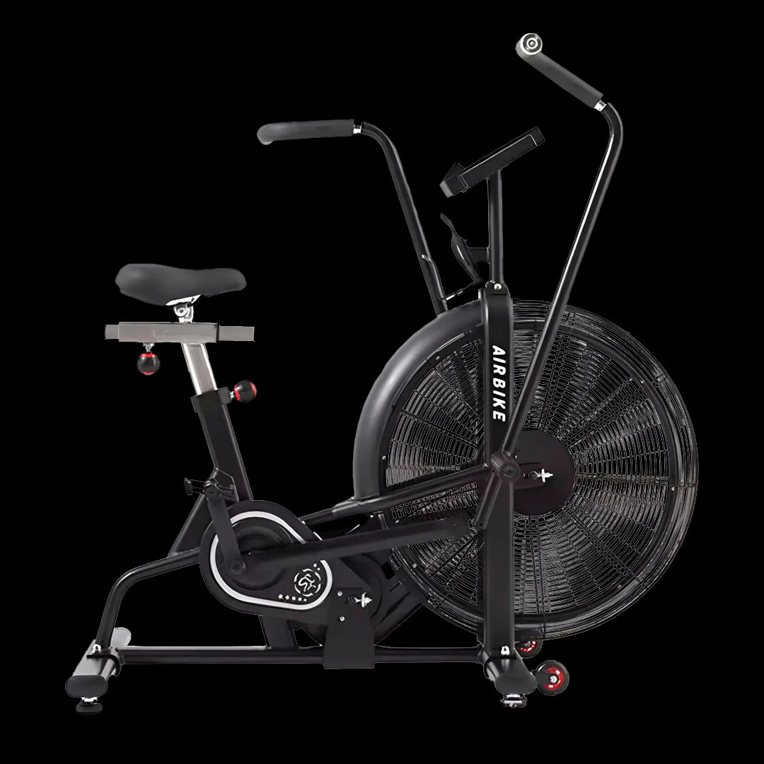 Bicicleta Estática de Aire (Air Bike) – Airo Biker para Crossfit y Entrenamiento Funcional de Cuerpo Completo – Resistencia Infinita por Ventilador, Ideal para Cardio HIIT y Gym en Casa – Negro