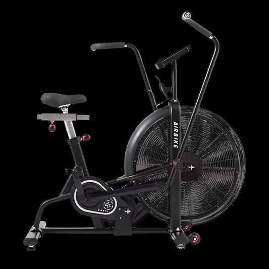Bicicleta Estática de Aire (Air Bike) – Airo Biker para Crossfit y Entrenamiento Funcional de Cuerpo Completo – Resistencia Infinita por Ventilador, Ideal para Cardio HIIT y Gym en Casa – Negro