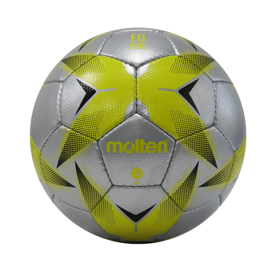 Balón De Futbol Soccer F5R2810-SY Piel Sintetica Cosido A Mano Plata Amarillo Dorado No.5 Molten