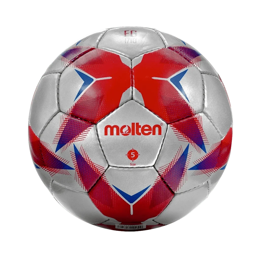 Balón De Futbol Soccer F5R1710-Rb Piel Sintética Cosido A Mano Blanco Azul Rojo No.5 Molten