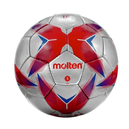 Balón De Futbol Soccer F5R1710-Rb Piel Sintética Cosido A Mano Blanco Azul Rojo No.5 Molten