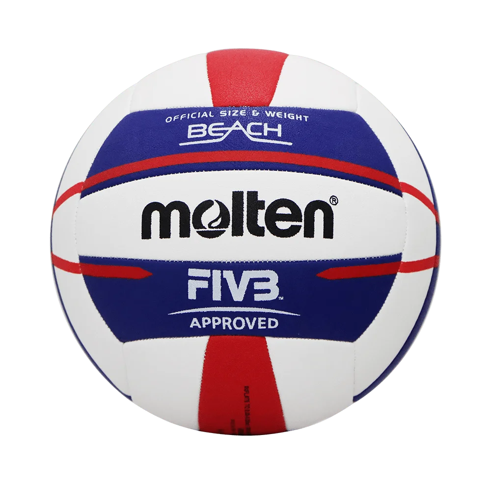 Balon De Voleibol Playa V5B5000 Norceca Piel Sintética Cosido A Mano Blanco Rojo Azul No.5 Molten