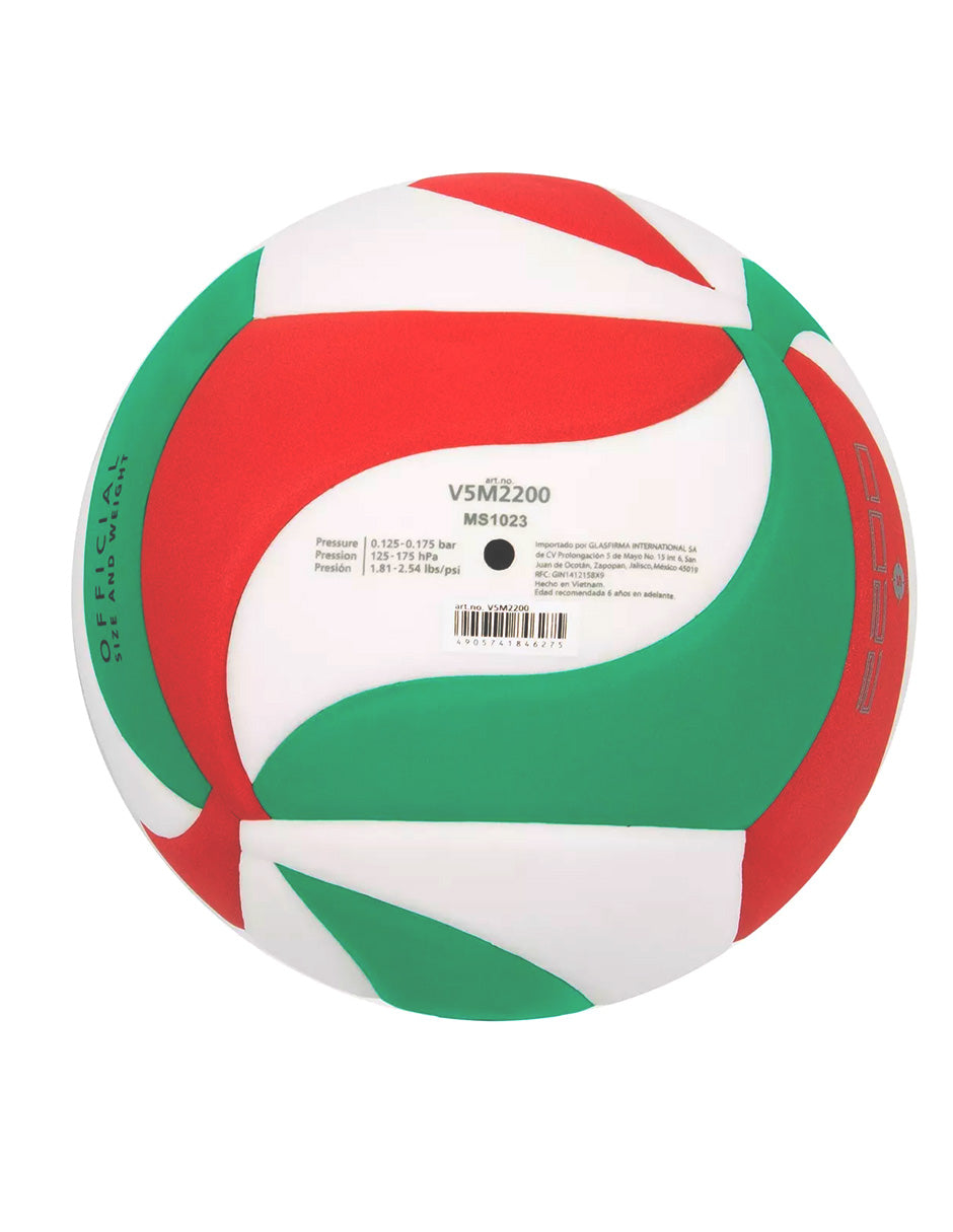 Balón De Voleibol Soft PU Laminado V5M2200 Laminado No 5 Molten