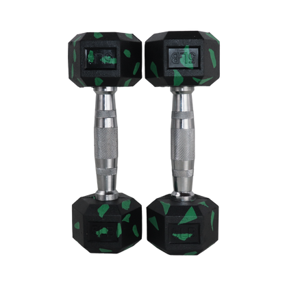 Set de Mancuernas Hexagonales Camuflaje - 5 a 30 Libras