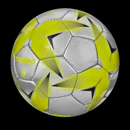 Balón De Futbol Soccer F5R2810-SY Piel Sintetica Cosido A Mano Plata Amarillo Dorado No.5 Molten