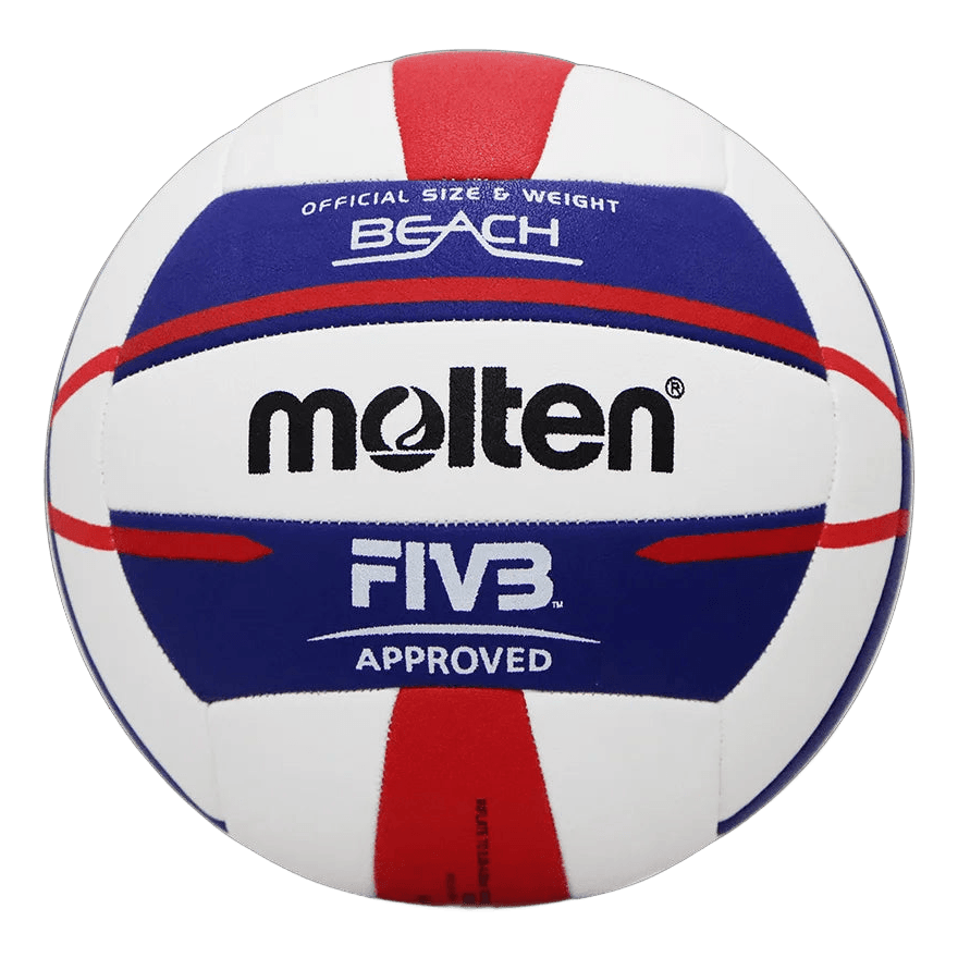 Balon De Voleibol Playa V5B5000 Norceca Piel Sintética Cosido A Mano Blanco Rojo Azul No.5 Molten