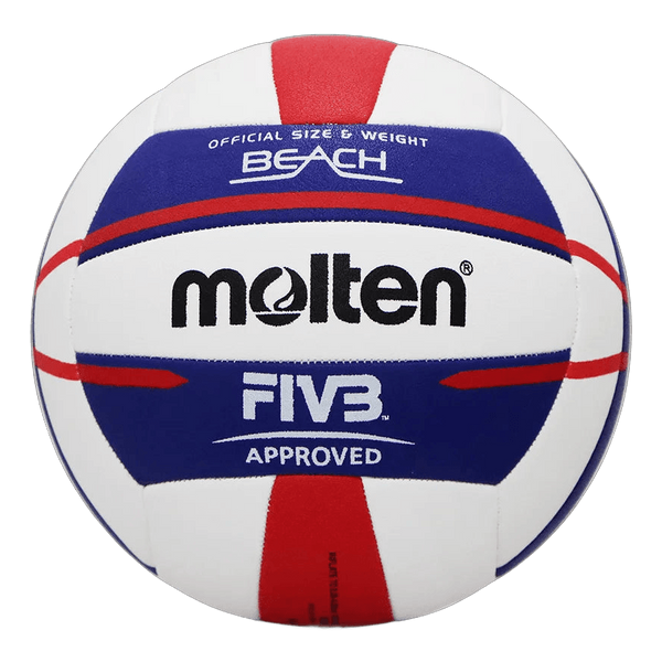 Balon De Voleibol Playa V5B5000 Norceca Piel Sintética Cosido A Mano Blanco Rojo Azul No.5 Molten