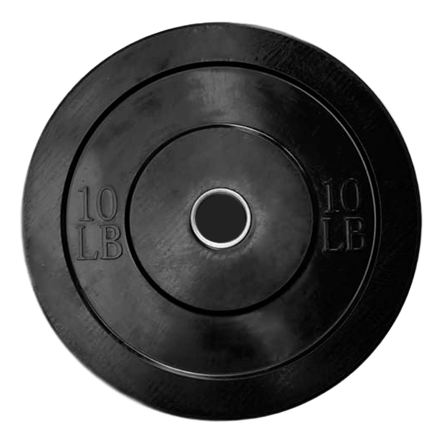 Par de Discos Bumper Olímpicos Negros (10 - 45 lbs) para CrossFit y Halterofilia